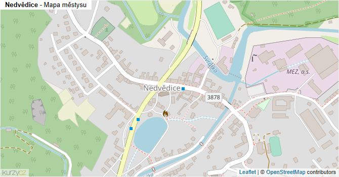 Nedvědice - mapa městysu