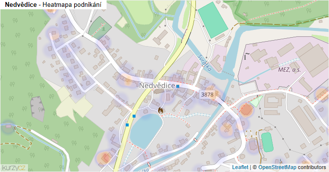 Nedvědice - mapa podnikání