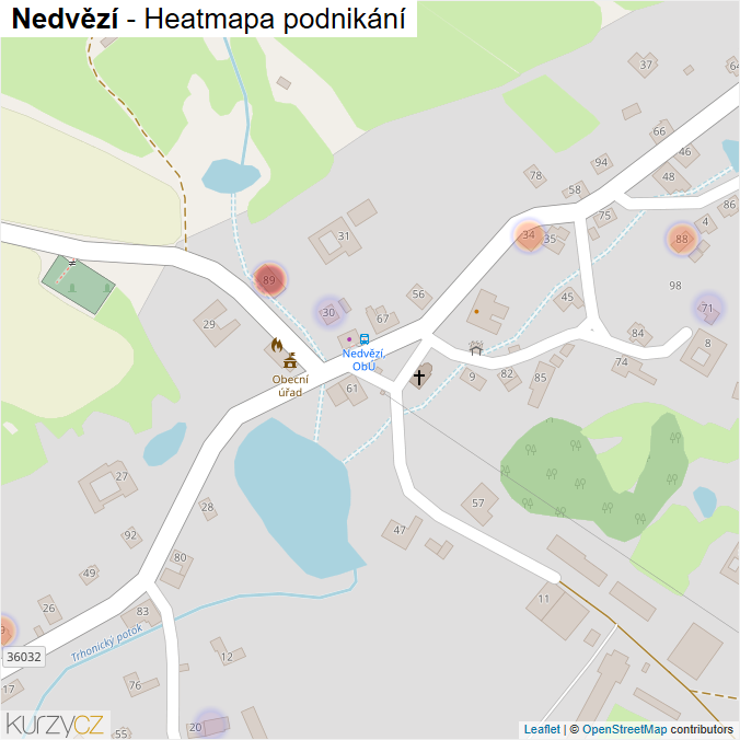 Mapa Nedvězí - Firmy v části obce.