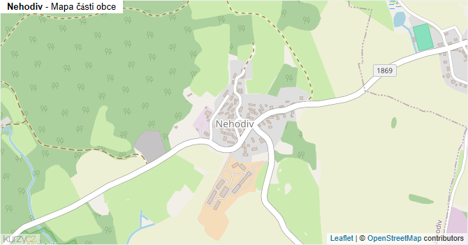Nehodiv - mapa části obce