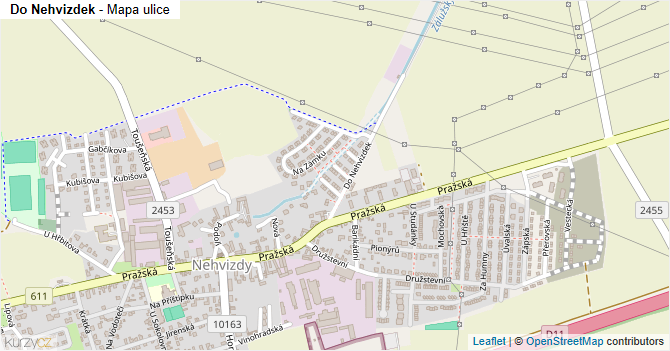 Do Nehvizdek - mapa ulice
