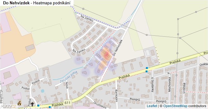 Do Nehvizdek - mapa podnikání