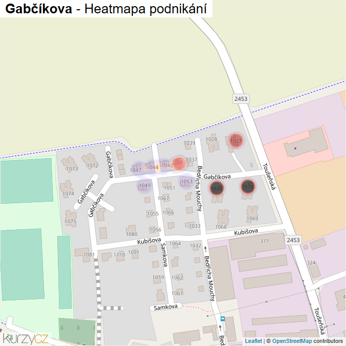 Mapa Gabčíkova - Firmy v ulici.