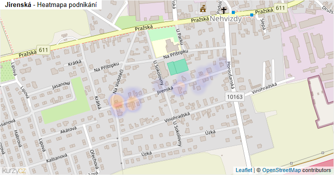 Jirenská - mapa podnikání