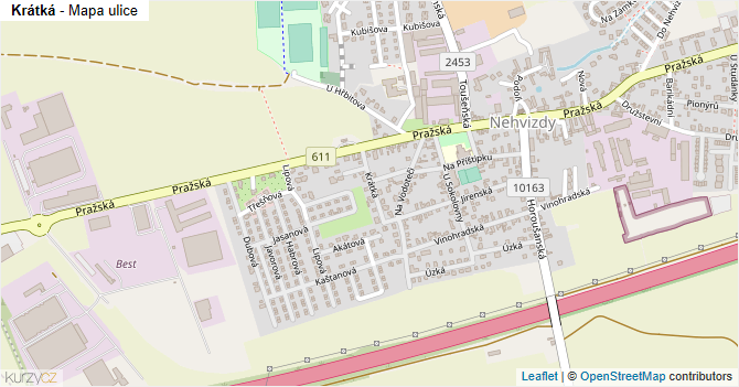 Krátká - mapa ulice