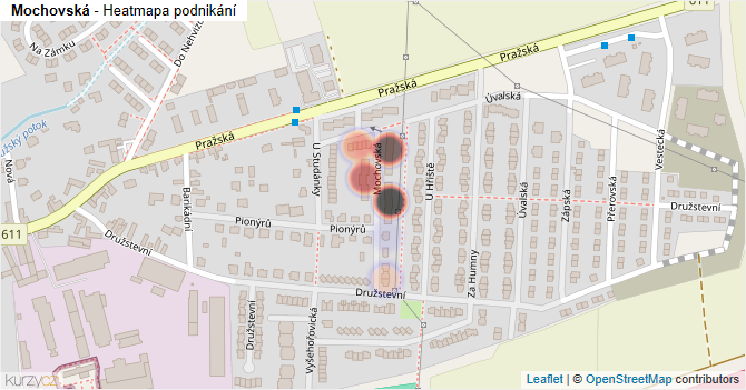 Mochovská - mapa podnikání