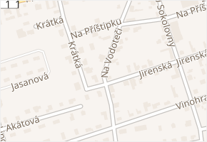 Na Vodoteči v obci Nehvizdy - mapa ulice