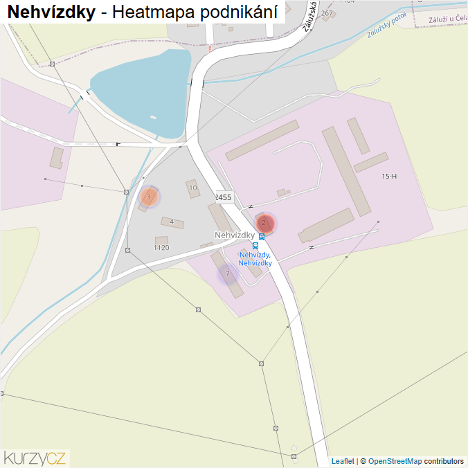 Mapa Nehvízdky - Firmy v části obce.