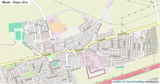 Nová - mapa ulice