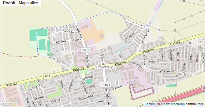 Podolí - mapa ulice
