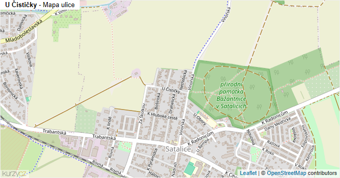 U Čističky - mapa ulice