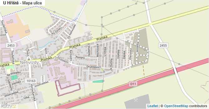 U Hřiště - mapa ulice