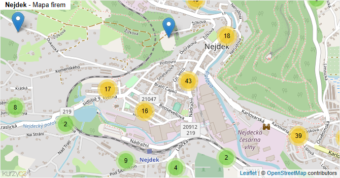 Nejdek - mapa firem