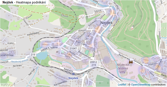 Nejdek - mapa podnikání