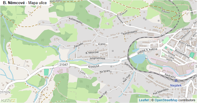 B. Němcové - mapa ulice