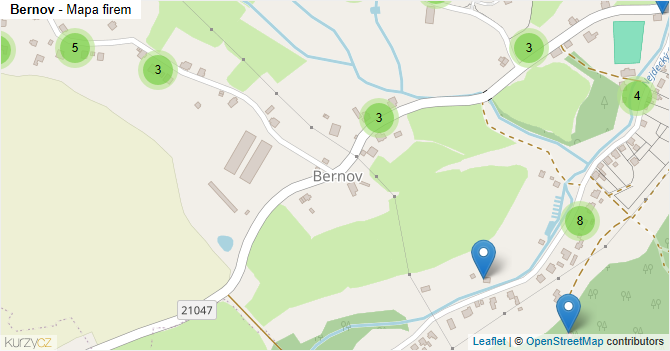 Bernov - mapa firem