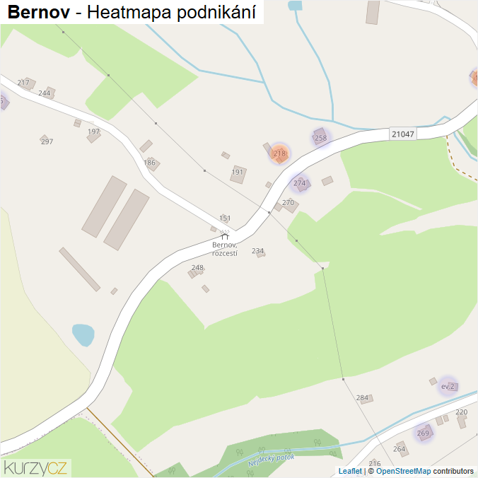 Mapa Bernov - Firmy v části obce.