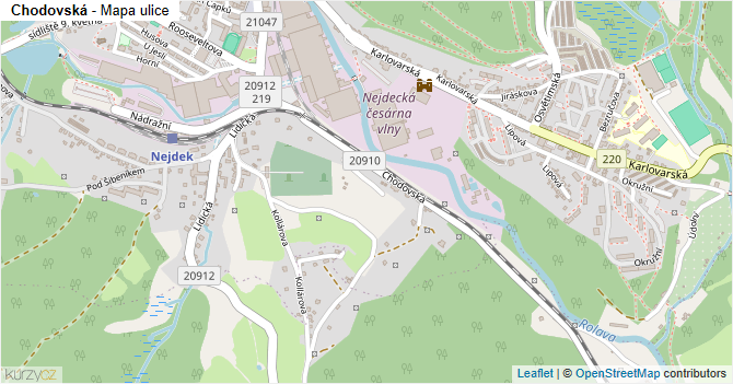 Chodovská - mapa ulice