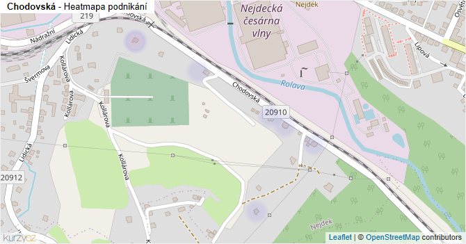 Chodovská - mapa podnikání