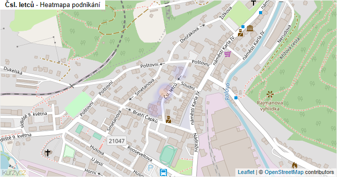 Čsl. letců - mapa podnikání