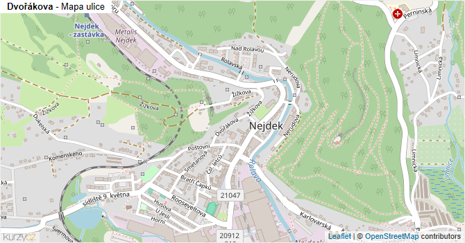 Dvořákova - mapa ulice