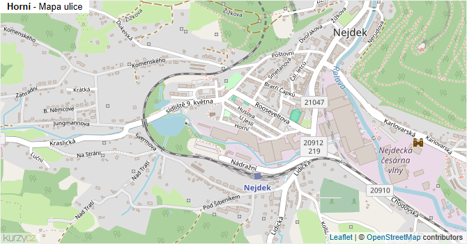 Horní - mapa ulice