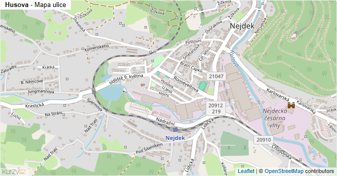 Husova - mapa ulice