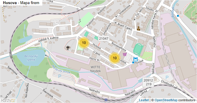 Husova - mapa firem