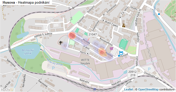 Husova - mapa podnikání