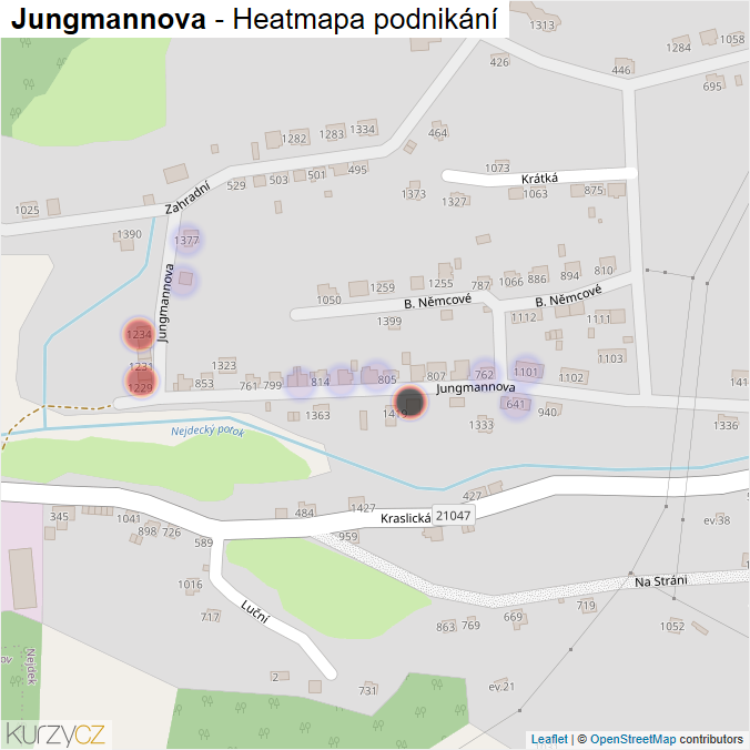Mapa Jungmannova - Firmy v ulici.