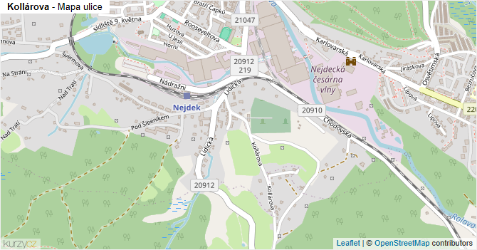 Kollárova - mapa ulice
