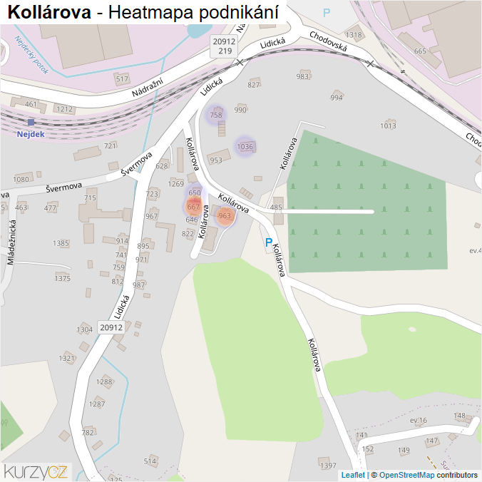 Mapa Kollárova - Firmy v ulici.