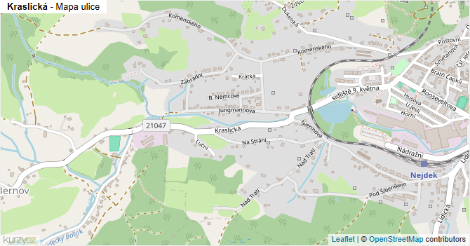 Kraslická - mapa ulice