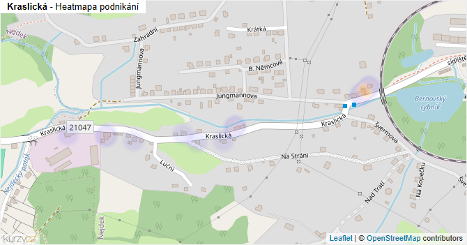 Kraslická - mapa podnikání