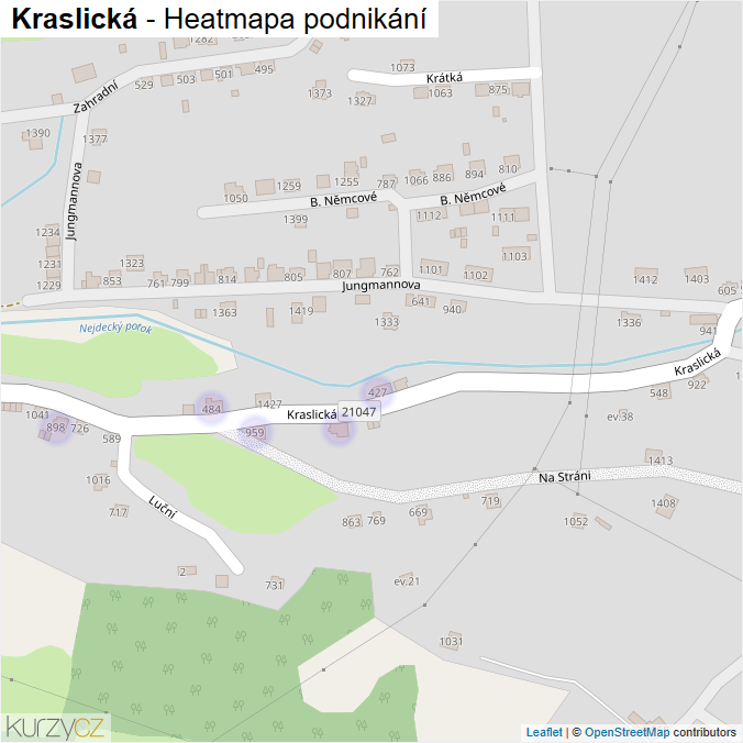 Mapa Kraslická - Firmy v ulici.