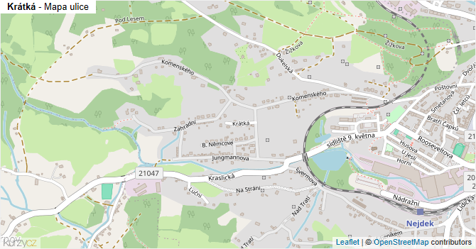 Krátká - mapa ulice