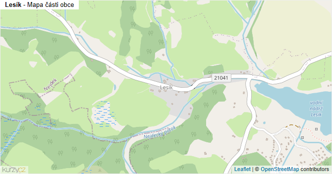 Lesík - mapa části obce