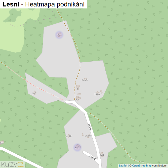 Mapa Lesní - Firmy v ulici.
