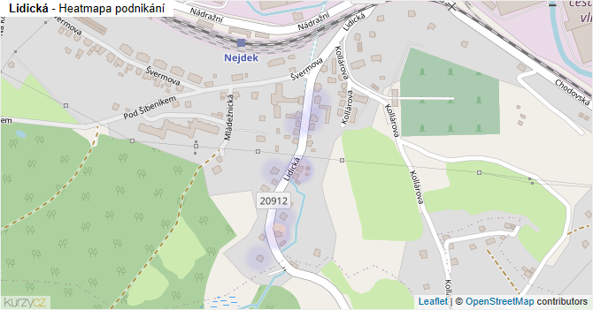 Lidická - mapa podnikání