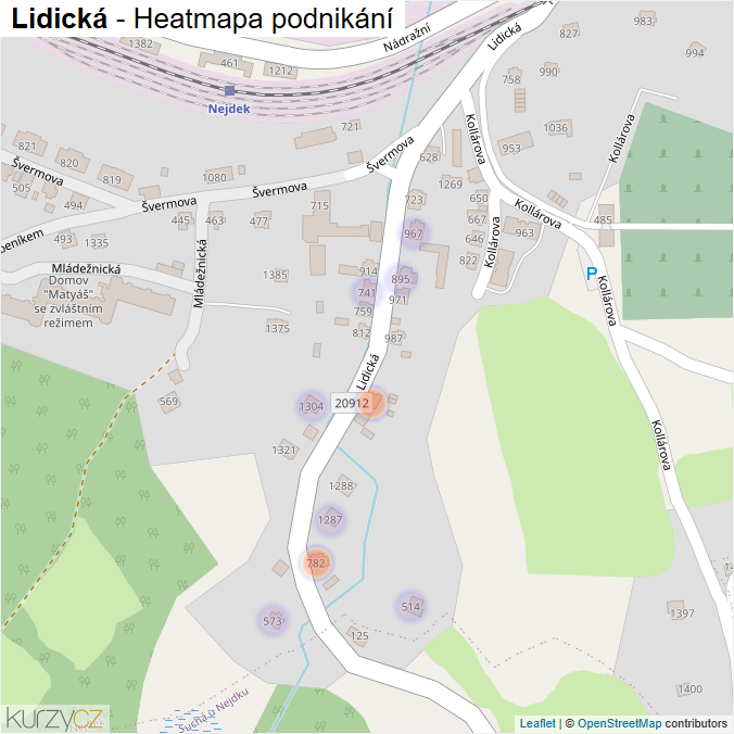 Mapa Lidická - Firmy v ulici.