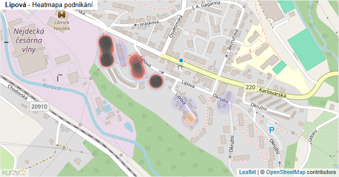 Lipová - mapa podnikání