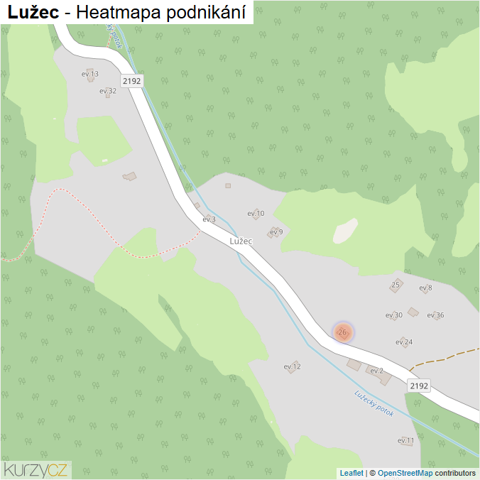 Mapa Lužec - Firmy v části obce.