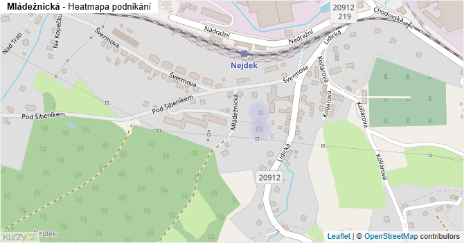 Mládežnická - mapa podnikání