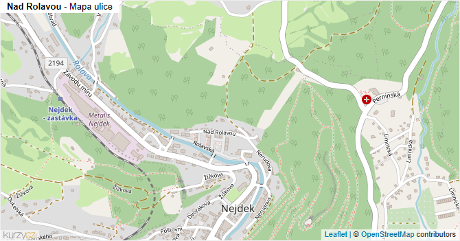 Nad Rolavou - mapa ulice