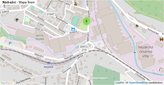 Nádražní - mapa firem