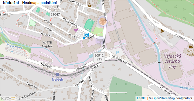 Nádražní - mapa podnikání
