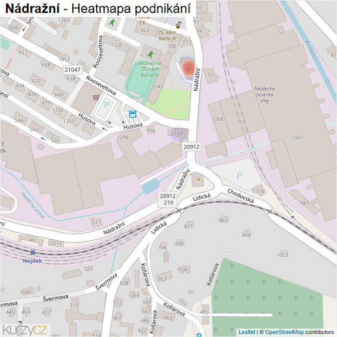 Mapa Nádražní - Firmy v ulici.