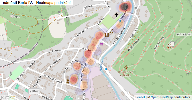 náměstí Karla IV. - mapa podnikání