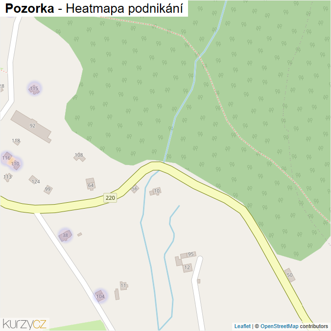 Mapa Pozorka - Firmy v části obce.