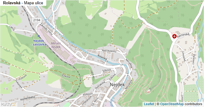 Rolavská - mapa ulice